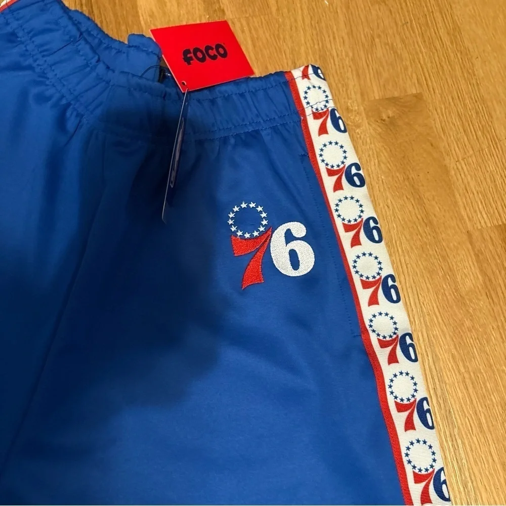 Philadelphia 76ers Men's Track Sweat Pants NEW Sz Large Blue Red Basketball